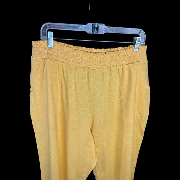 Candace Cameron Bure Apricot Pants Petite L Slub Knit NWT Orange Stretch - Picture 2 of 9